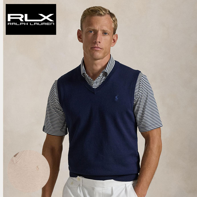 メンズ RLX ラルフローレン ゴルフウェア ベスト Vネックニット