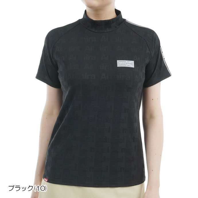 レディース アドミラル ゴルフウェア 半袖シャツ ストライプジャガード