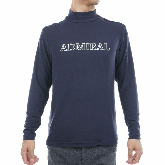 新品 Admiral GOLF ストレッチ ハイネックシャツ保温性抜群 メンズ アドミラル ゴルフウェア 長袖シャツ スエード起毛ハイネック