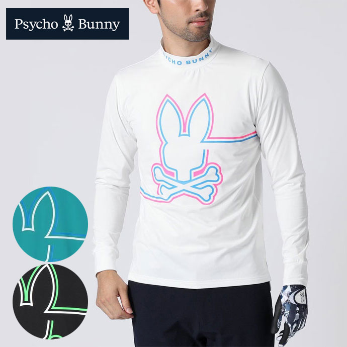 新品 PSYCHO BUNNY グラデロゴパターン モックネック ロング