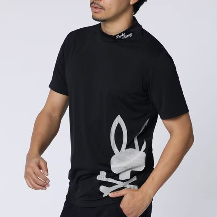 メンズ サイコバニー ビッグBUNNYプリント モックネックTシャツ GF717