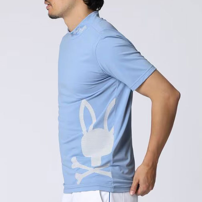 メンズ サイコバニー ビッグBUNNYプリント モックネックTシャツ GF717