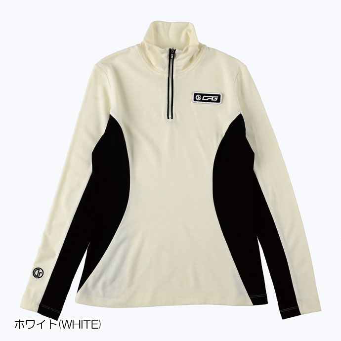 ［新品未使用］ CPG GOLF ハイネックバイカラーモックネック　ブラックM レディース CPG ゴルフウェア 長袖シャツ ハイネックバイカラー