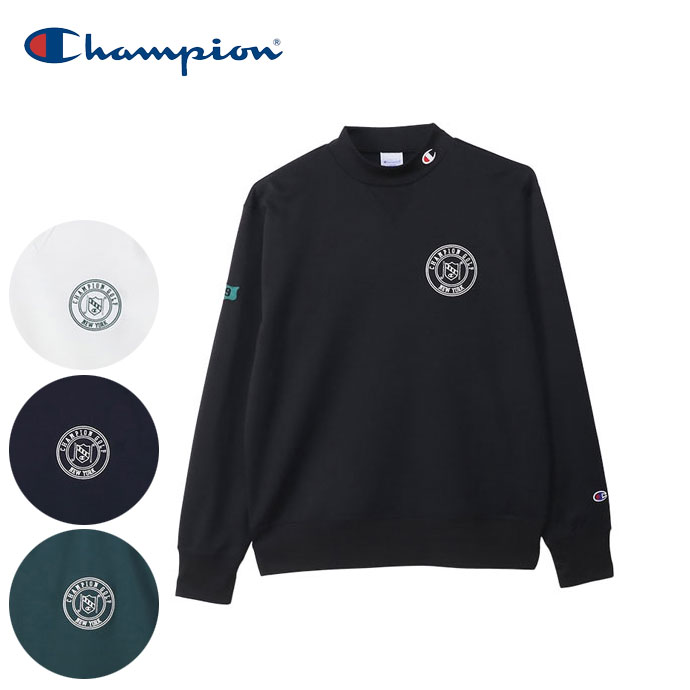 メンズ チャンピオン ゴルフウェア 長袖シャツ ロングスリーブモック