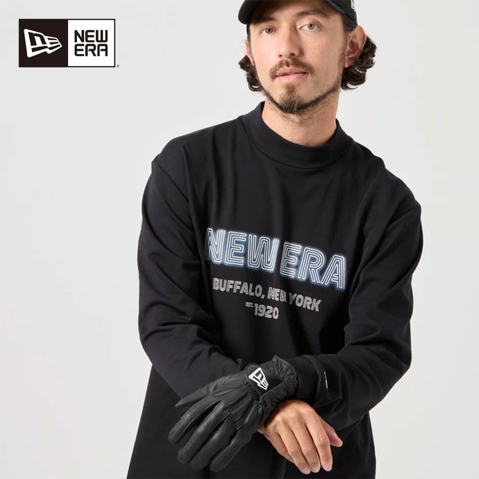 メンズ ニューエラ ゴルフウェア 長袖シャツ LS MID NECK PF TEE NEON