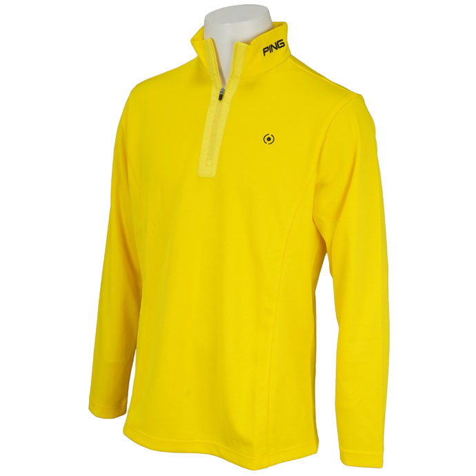 MARK&LONA メンズゴルフシャツ ハーフジップ サイズ44 モックネック 長袖シャツ ゴルフウェア メンズ ハーフジップ