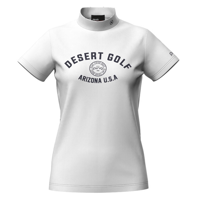 ピン ゴルフウェア 半袖シャツ メッシュボーダージャカード半袖