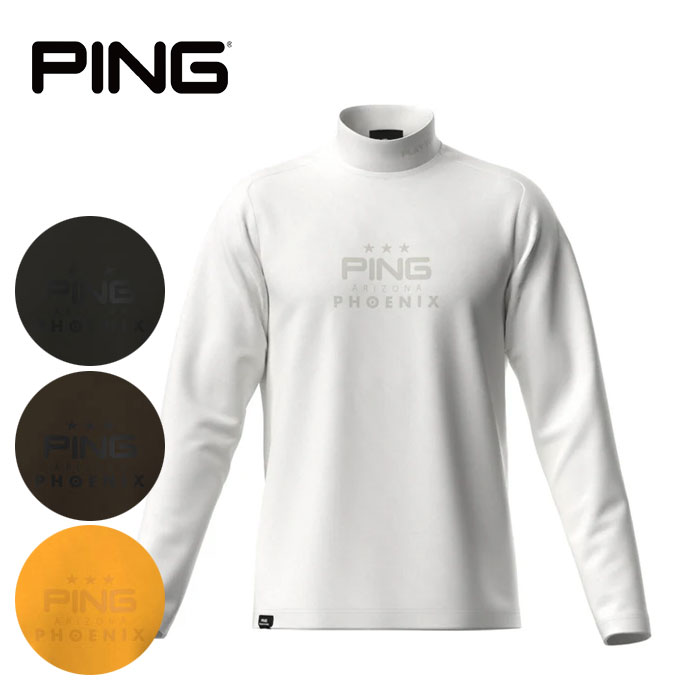 メンズ ピン ゴルフウェア 長袖シャツ サーモソーラ―ハイネックシャツ