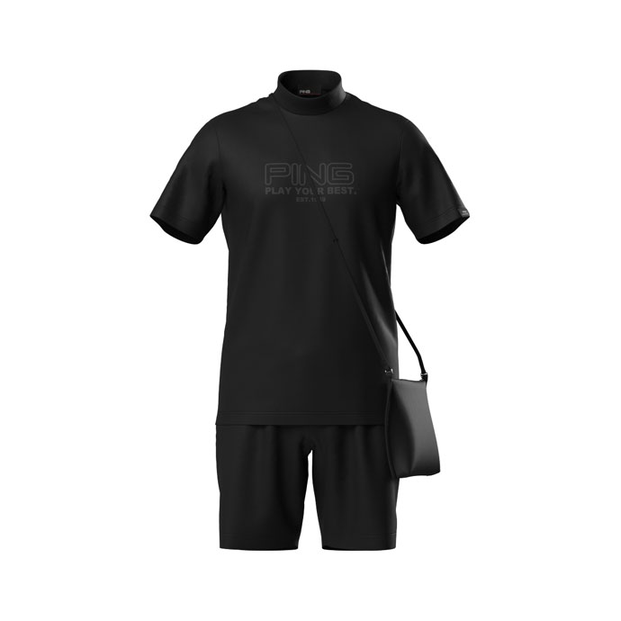 メンズ ピン 半袖ハイネックシャツ×ショートパンツ 6216167403 男性用