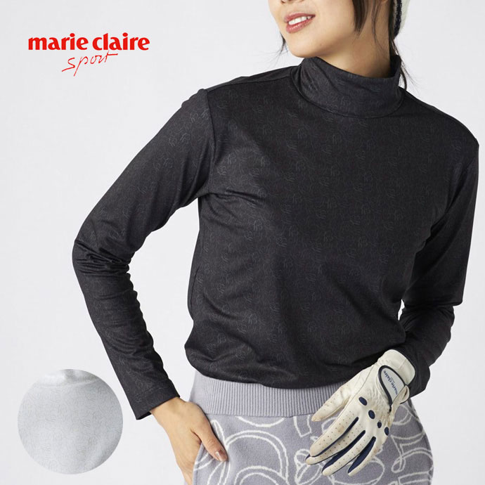 レディース マリクレール ゴルフウェア 長袖シャツ 長袖モックネック