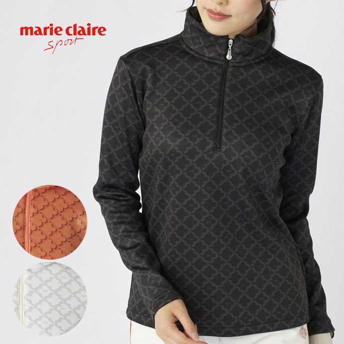 レディース マリクレール ゴルフウェア 長袖シャツ 長袖ジップアップ