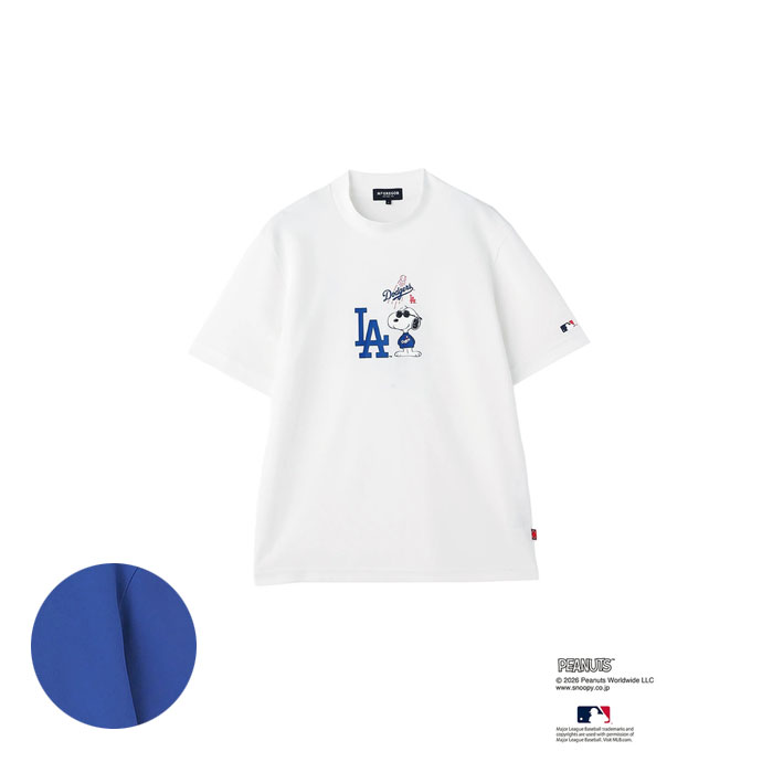 ☆新品☆MLB・ドジャース・マクレガー三越にて！Tシャツ スヌーピー メンズ マクレガー 【PEANUTS×MLB】コラボモックネックTシャツ