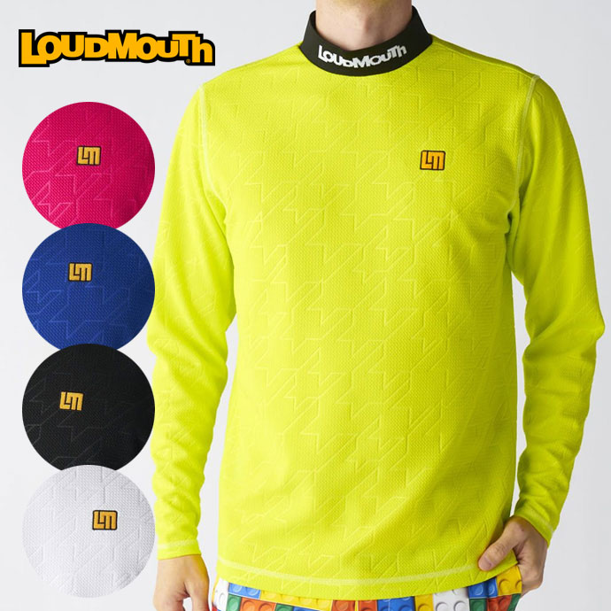 メンズ ラウドマウス ゴルフウェア 長袖シャツ エンボスジャージ長袖