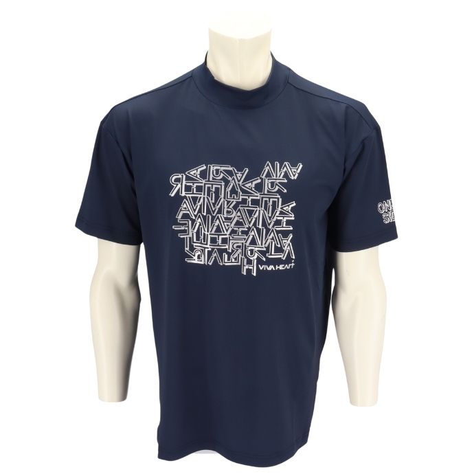 メンズ ビバハート ゴルフウェア 半袖シャツ 半袖ハイネックシャツ