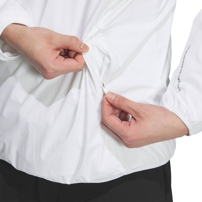 メンズ アディダス ゴルフウェア アウター 撥水スリーストライプスプル