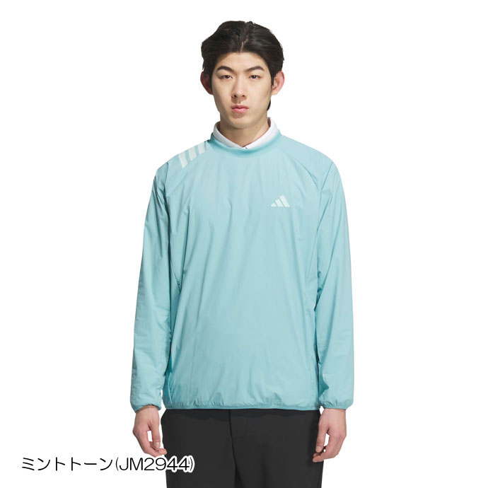 メンズ アディダス ゴルフウェア アウター 撥水スリーストライプスプル