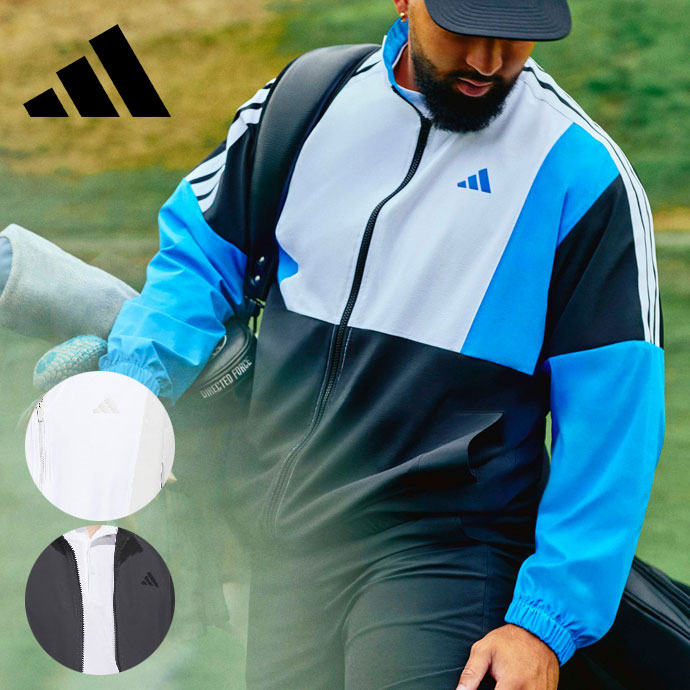 トラプリント フルジップジャケット メンズ アディダス ビヨンド ザ コース TWISTWEAVE 撥水 カラー