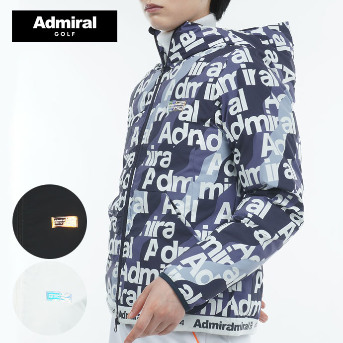 アドミラル ボトムロゴ軽量パデッドフーデッドジャケット ADLA376