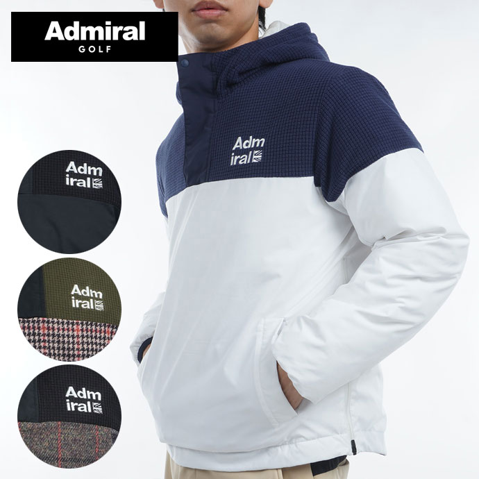 メンズ アドミラル ゴルフウェア アウター ボアミックス中綿ハーフ