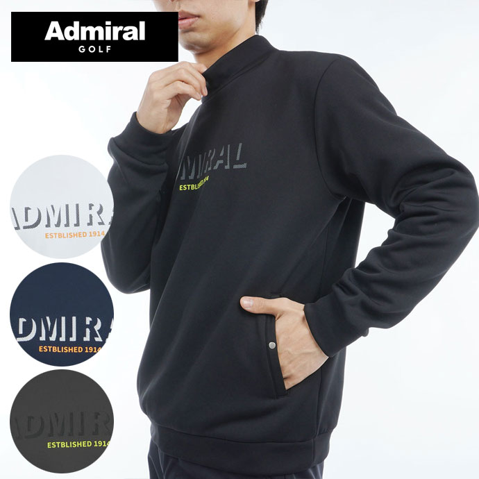 メンズ アドミラル ゴルフウェア アウター ロゴモックネックスウェット
