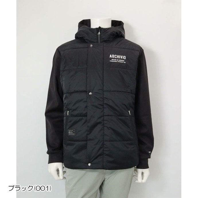 メンズ アルチビオ ゴルフウェア アウター 異素材切替中綿撥水ブルゾン