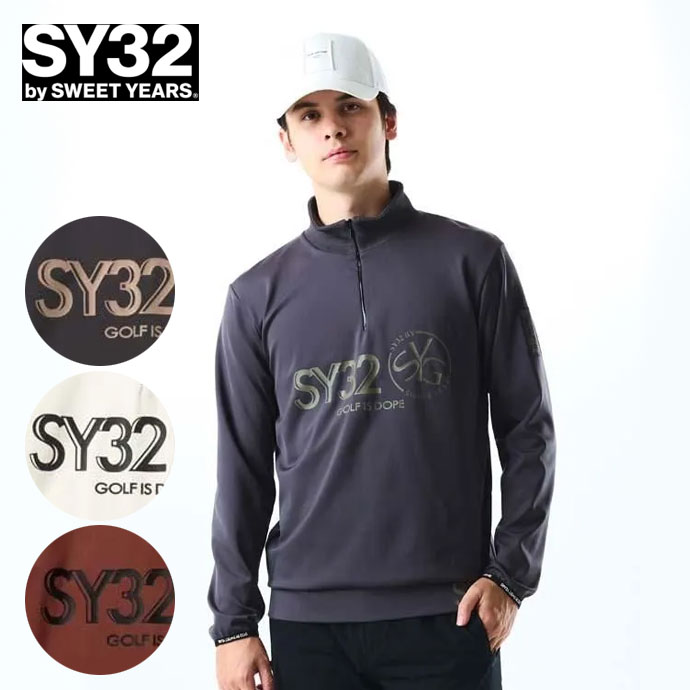 メンズ SY32 ゴルフウェア アウター MAT NEO PRENE PULL ZIP SWEAT