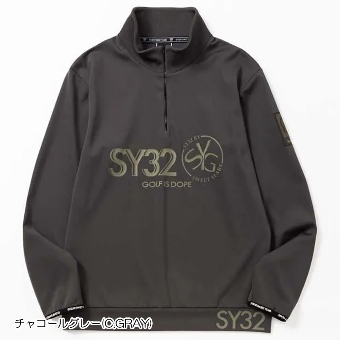 メンズ SY32 ゴルフウェア アウター MAT NEO PRENE PULL ZIP SWEAT