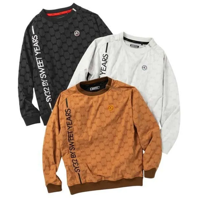 SY32 ゴルフウェア メンズ Mサイズ メンズ SY32 ゴルフウェア 長袖シャツ FLOCKY WOVEN STRECH PISTE