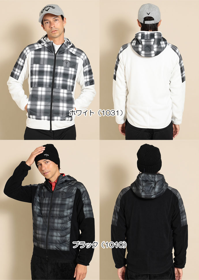 ☆キャロウェイ 2WAY 中綿ブルゾン ジャケット ホワイト sizeM