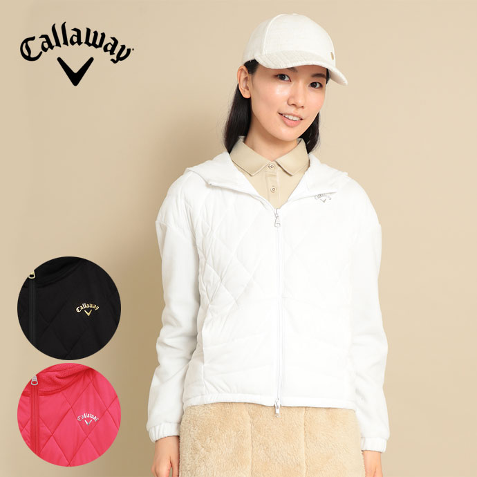 キャロウェイ：レディース：フルジップ中綿ブルゾン ：Lサイズ：白 キャロウェイ フルジップ中綿ブルゾン C23215204 レディース | Lieto
