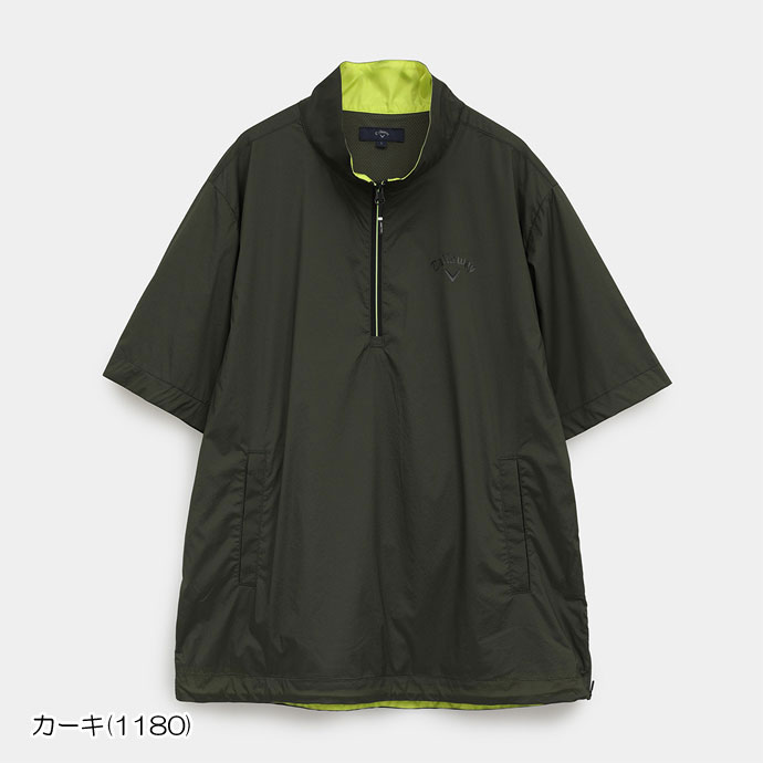 メンズ キャロウェイ ゴルフウェア アウター 半袖ハーフジップブルゾン