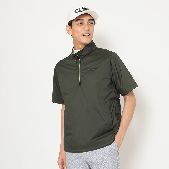 メンズ キャロウェイ ゴルフウェア アウター 半袖ハーフジップブルゾン