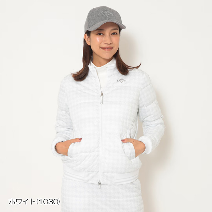 【LL★新品未使用】キャロウェイ ゴルフレディースジャンバー 中綿 白 アウター レディース キャロウェイ ゴルフウェア アウター フルジップ中綿