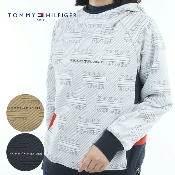 新品 トミーヒルフィガーゴルフフード付き長袖トレーナー トミーヒルフィガー ゴルフウェア アウター キルトジャガード