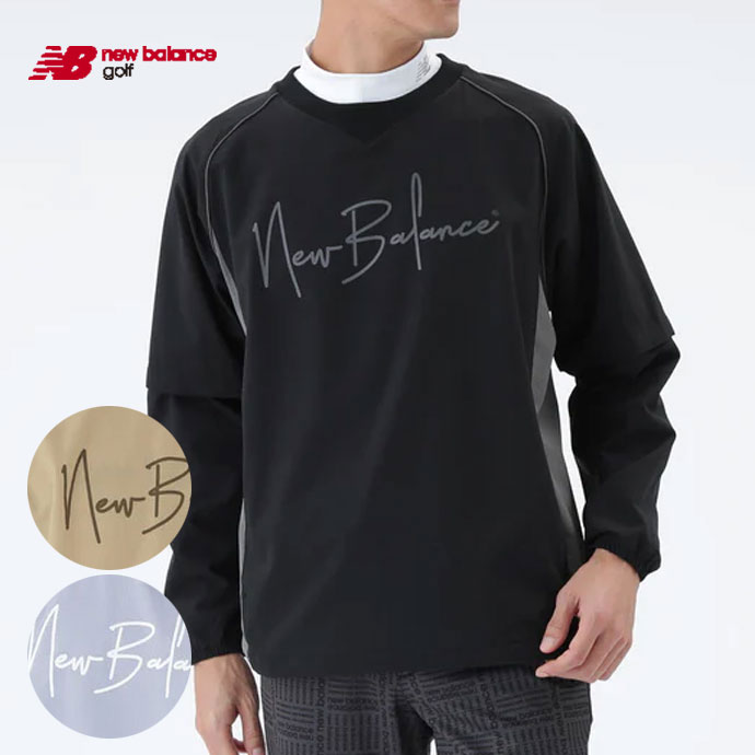 ニューバランス/ゴルフ ２ＷＡＹジャケット【ブラック/5】新品 メンズ ニューバランス ゴルフウェア アウター 2WAY CREW NECK SNEED