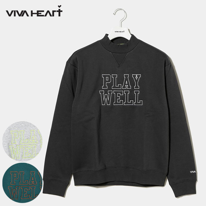 メンズ ビバハート ゴルフウェア アウター 裏起毛3Dロゴトレーナー 011