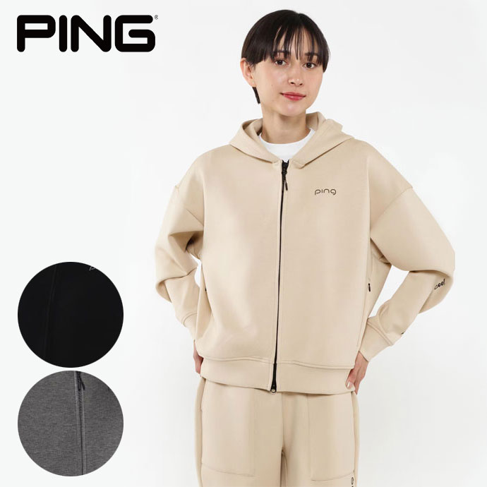 レディース ピン ゴルフウェア アウター スウェットフーディー