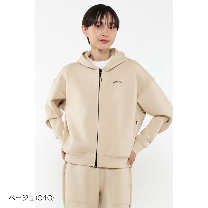レディース ピン ゴルフウェア アウター スウェットフーディー