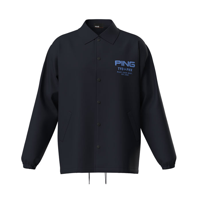 メンズ ピン ゴルフウェア アウター ストレッチタフタコーチジャケット