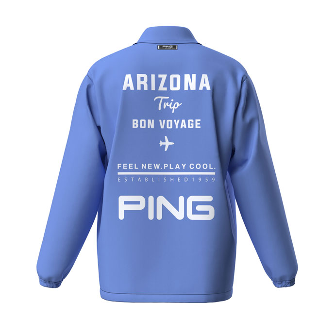 メンズ ピン ゴルフウェア アウター ストレッチタフタコーチジャケット