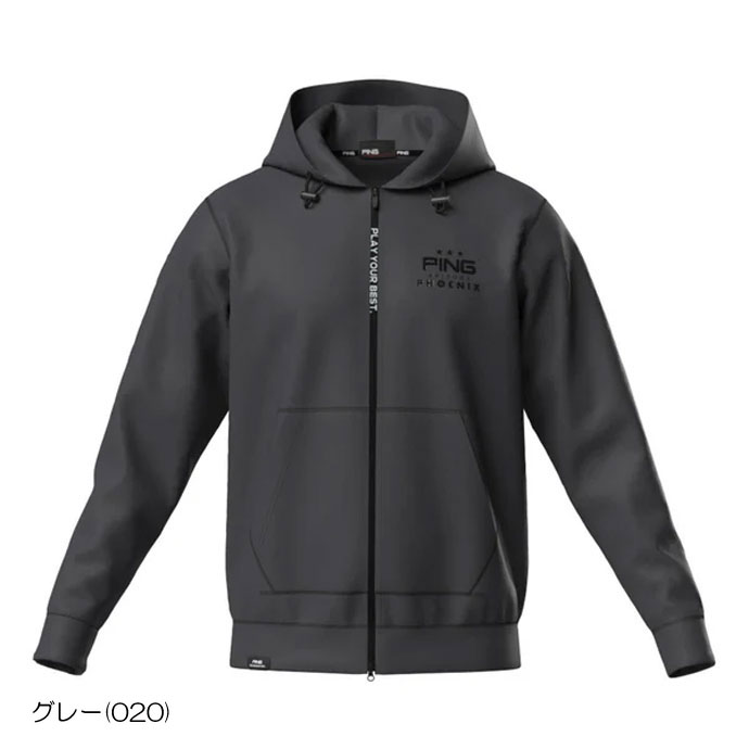 メンズ ピン ゴルフウェア アウター ダンボールニットフルジップ