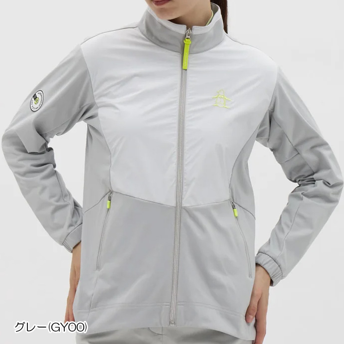 レディース マンシング ゴルフウェア 長袖シャツ ストレッチ前開き