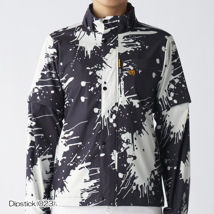 PGG× Lee ゴルフ デニム ストライプ柄 ストレッチ ブルゾン ウェア M レディース ラウドマウス ゴルフウェア アウター ストレッチブルゾン