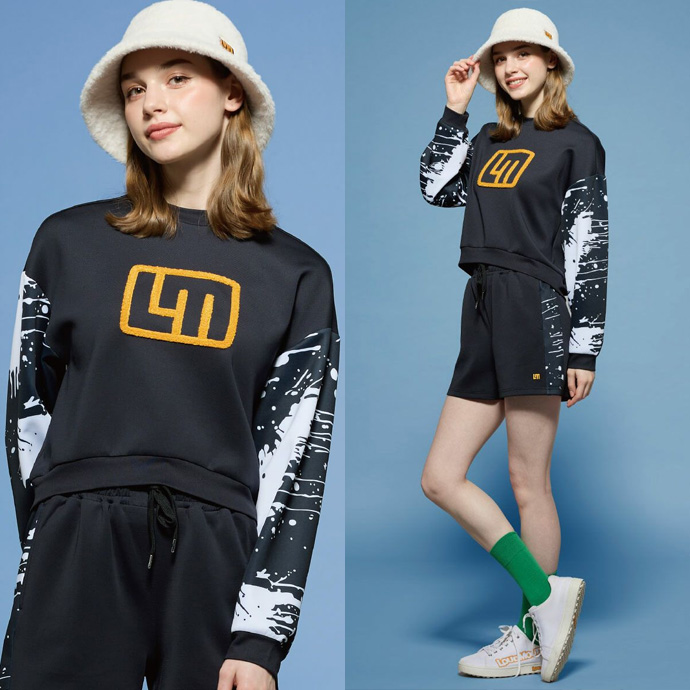 新品■15,400円【ラウドマウス】レディース　スウェット　トレーナー　L 防寒 レディース ラウドマウス ゴルフウェア アウター ダンボールニット