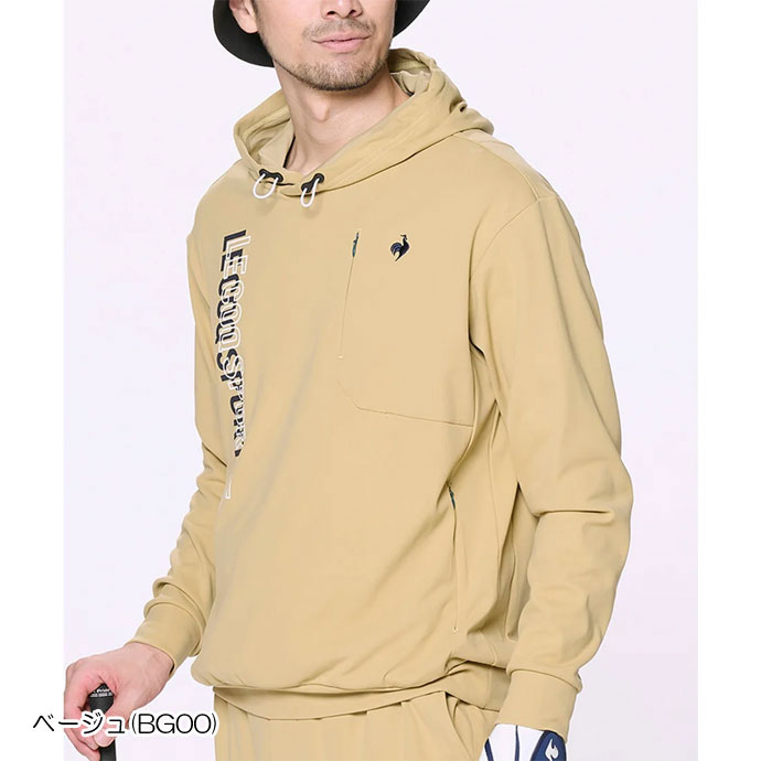 メンズ ルコック ゴルフウェア アウター フード付きプルオーバー