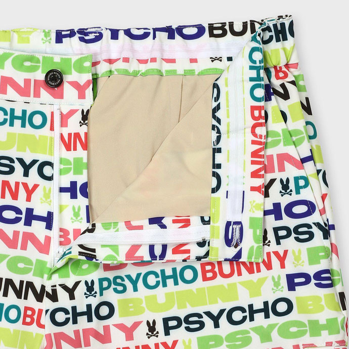 Psycho Bunnyサイコバニー カラフルフォントショートパンツ メンズ サイコバニー ゴルフウェア パンツ カラフルフォント総柄