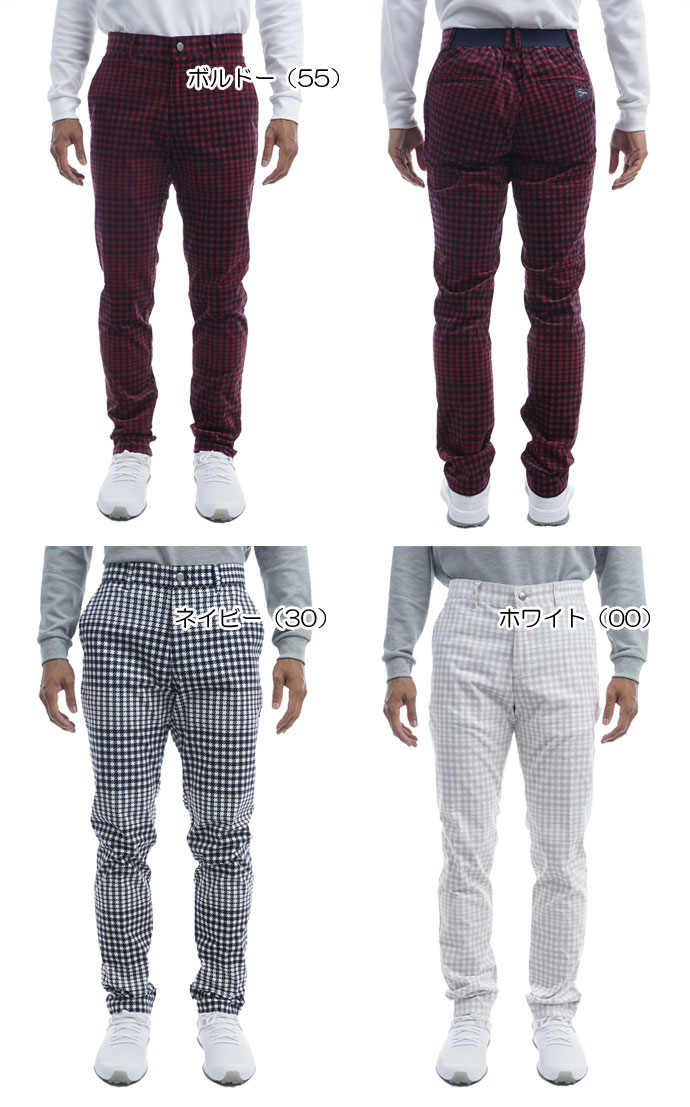 【サイズL☆美品】トミーフィルフィガーゴルフ　フリース紺パンツ　チェックロゴ総柄 トミーヒルフィガーゴルフ（TOMMY HILFIGER GOLF）（メンズ）ゴルフ