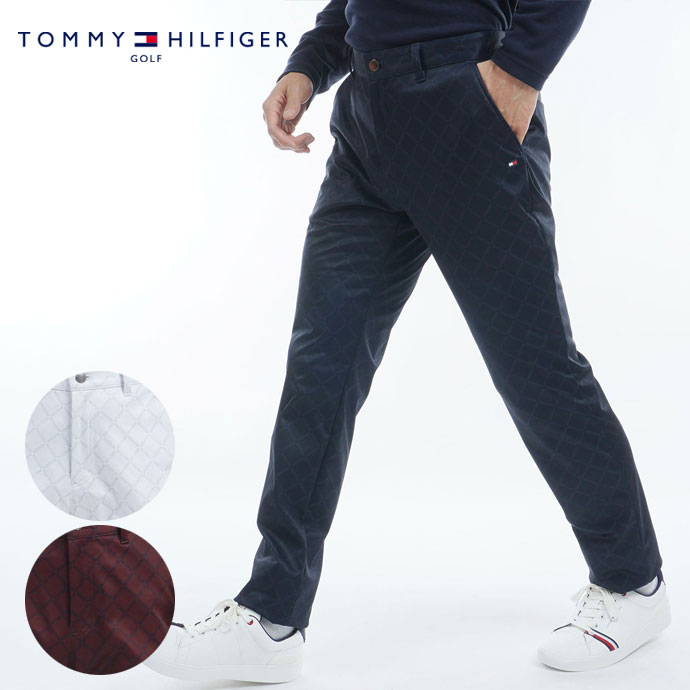 メンズ トミーヒルフィガー ゴルフウェア パンツ ダイヤロゴプリント