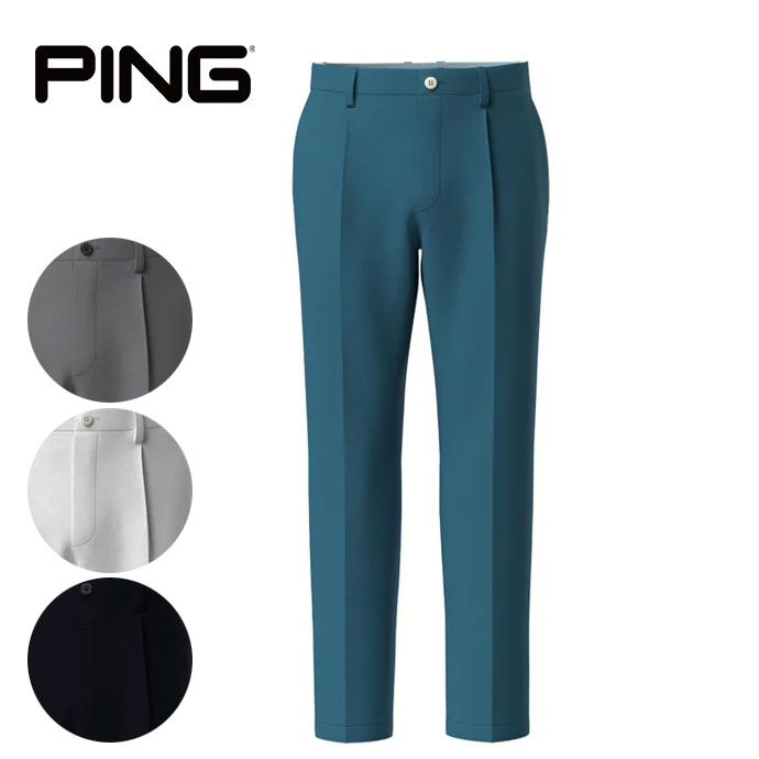 メンズ ピン ゴルフウェア パンツ ワンタックテーパードパンツ