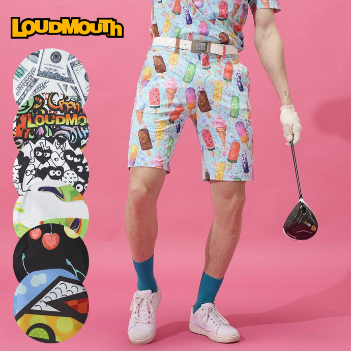 メンズ ラウドマウス ゴルフウェア パンツ 柄ショートパンツ 765303426